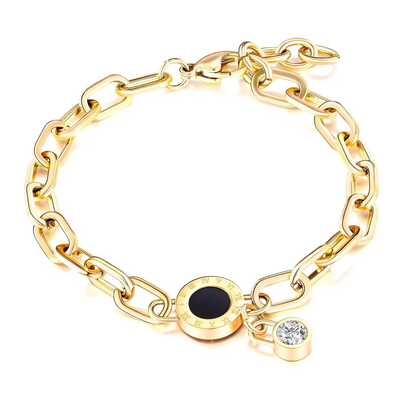 18K gold plated Stainless steel bracelet, Clock Face