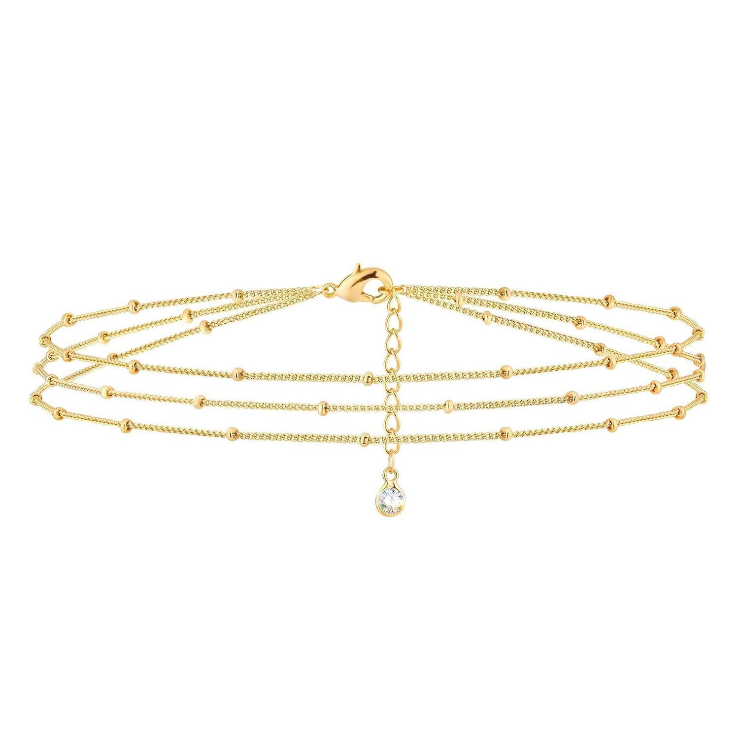 18K gold plated Stainless steel bracelet, Triple