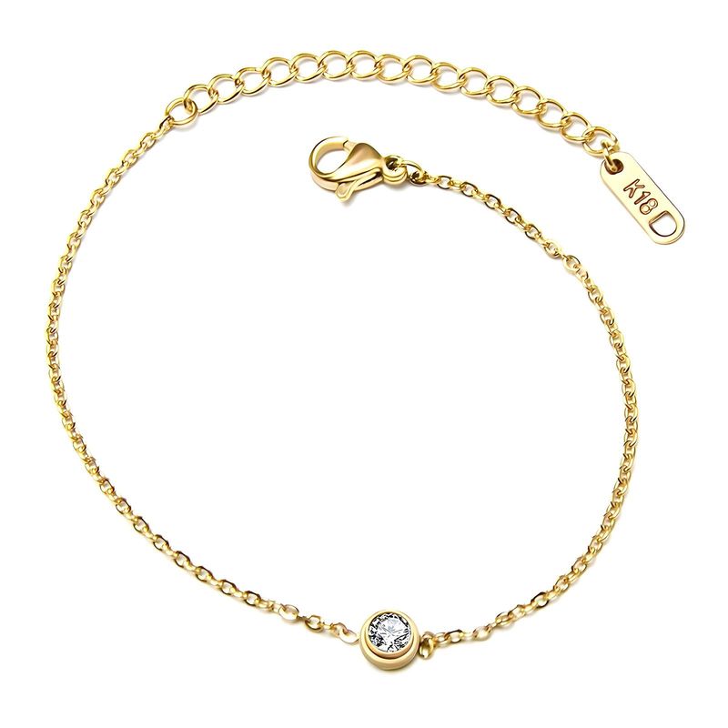 18K gold plated Stainless steel bracelet, CZ Stone