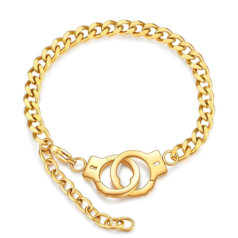 18K gold plated Stainless steel bracelet, Handcuffs