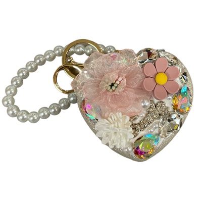 Mirror Wristlets Blinged Heart, Color: Pink