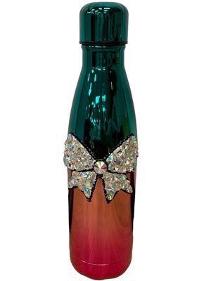 Bling Stainless Steel Bow Bottle, Color: Multi Rainbow