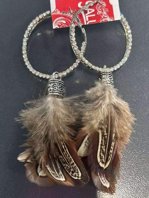 Feather Hoop Bling