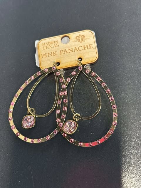 Pink Oval Gold Crystal
