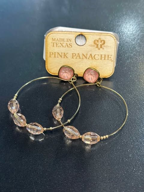 Pink Panache Hoop Pink Crystal