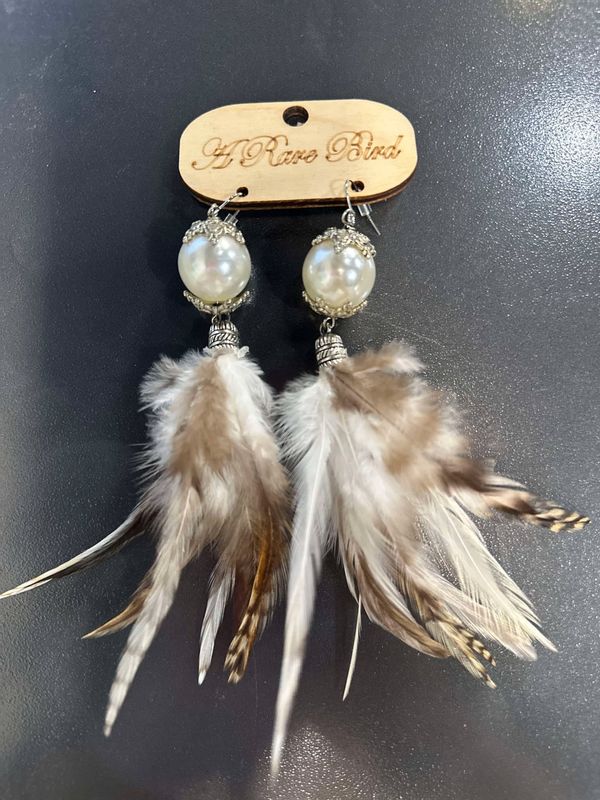 ARB Pearl Feather Earrings