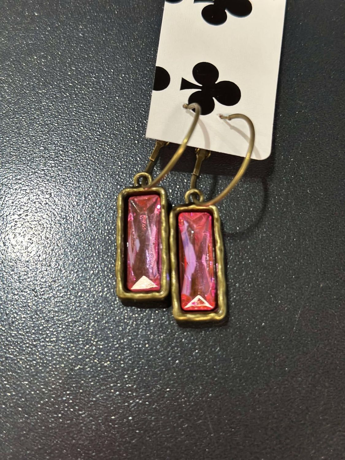 Pink Crystal Drop Earrings