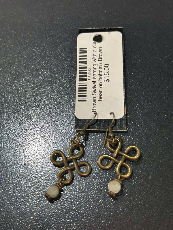 Bronze Abstract with White Bead