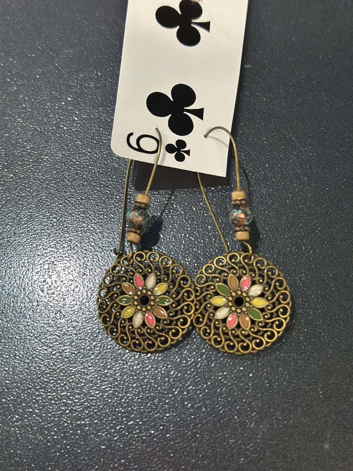 Vintage Multi Color Dangle Earring