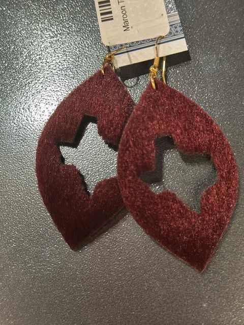 Maroon Texas Earrings