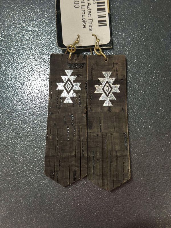 Silver on Brown Aztec