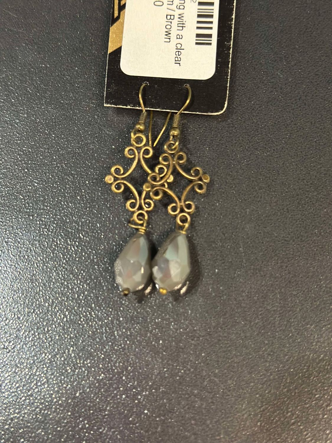Blue Bead Abstract Earring