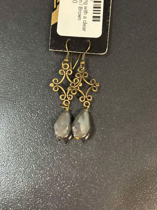 Blue Bead Abstract Earring