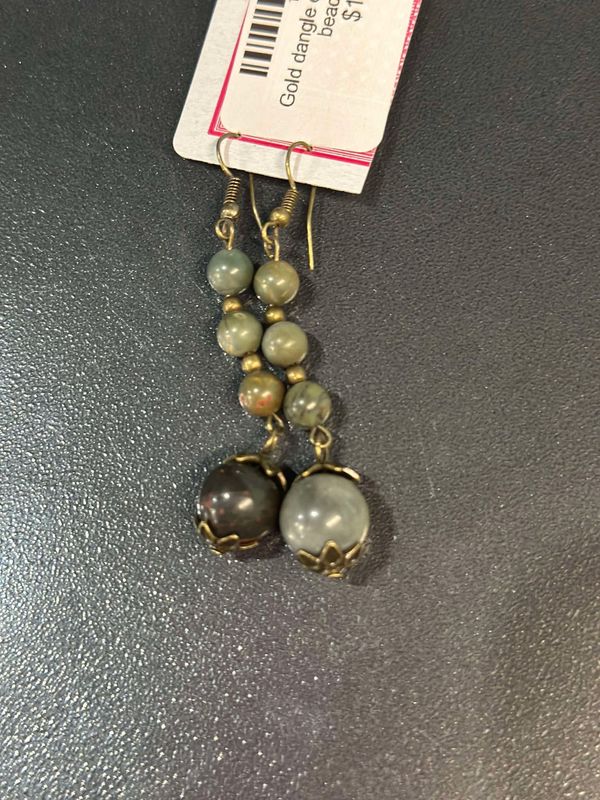 Dark Bead Dangle Earrings