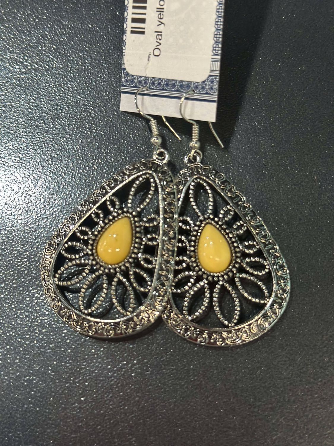 Yellow Teardrop Flower Earring