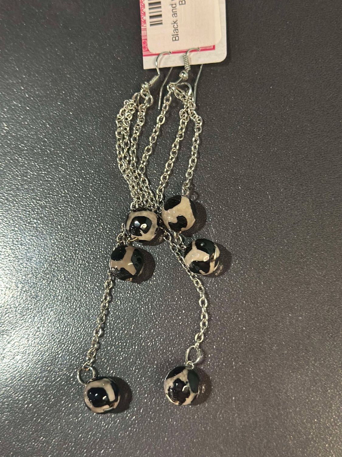 Triple Bead Marble Dangle