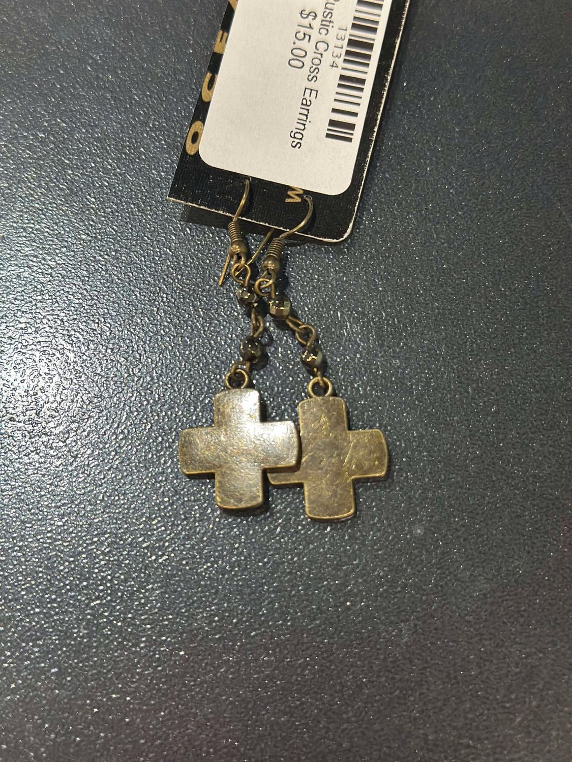 Rustic Cross Earrings