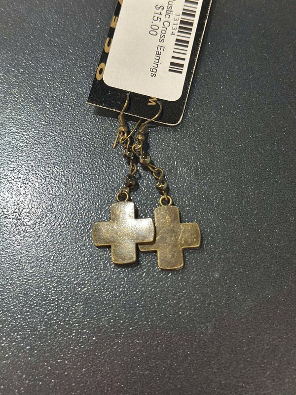 Rustic Cross Earrings