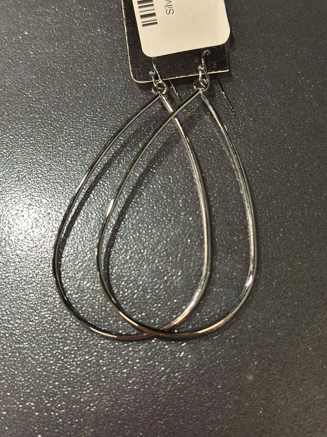Simple Silver Tear Drop Hoops