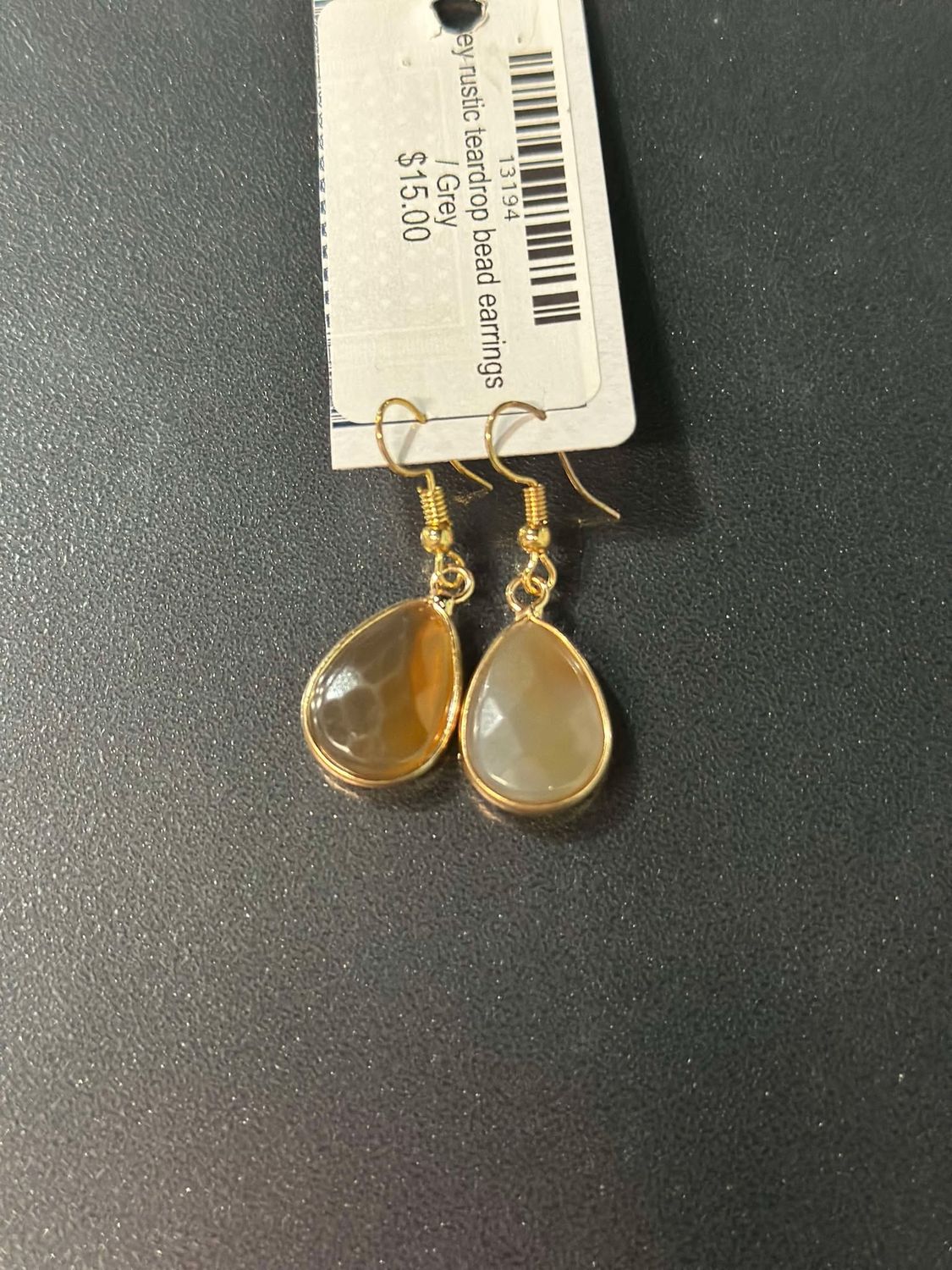 Grey teardrop earrings