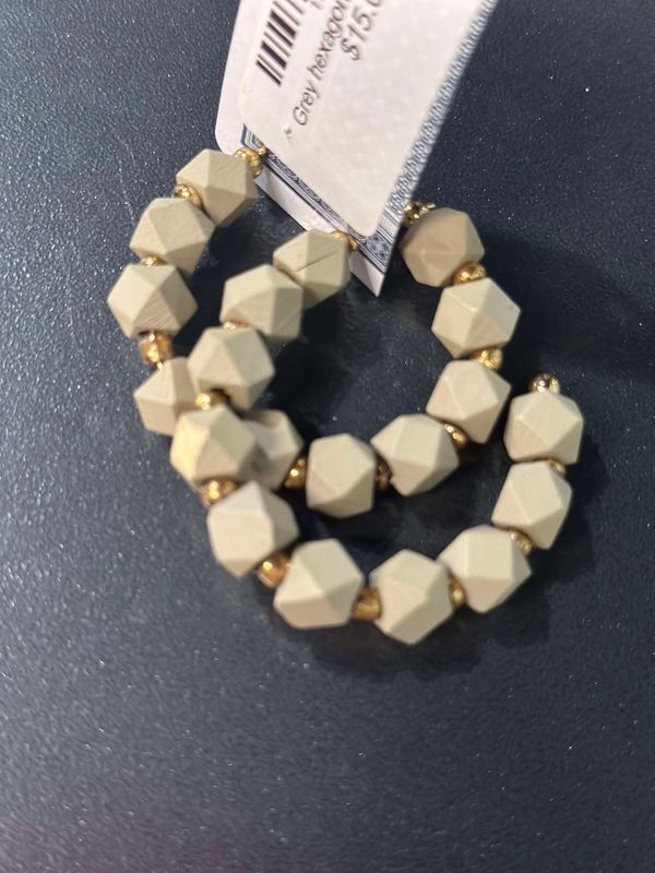 Grey Hexagon Hoops
