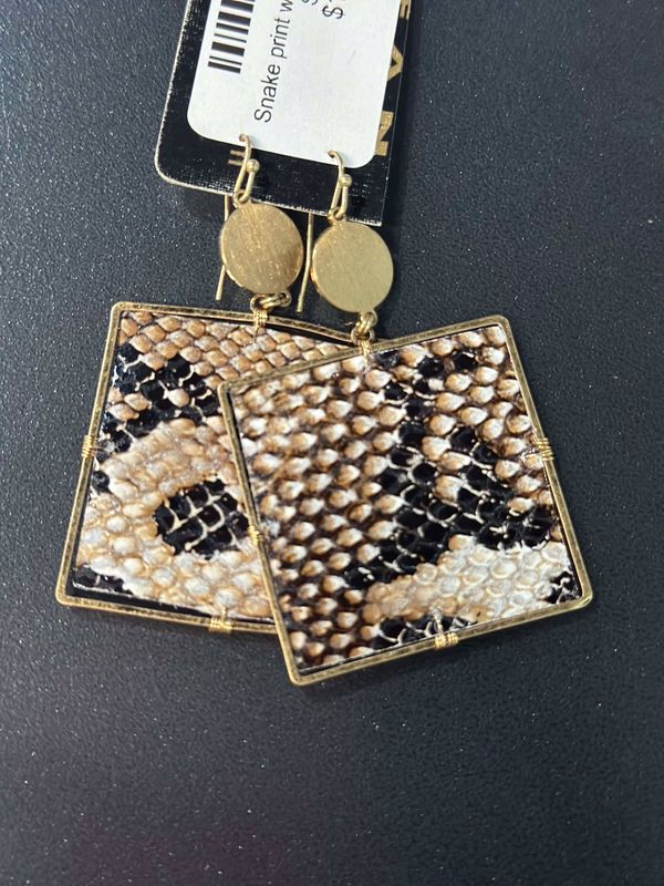 Snake Print Gold Square