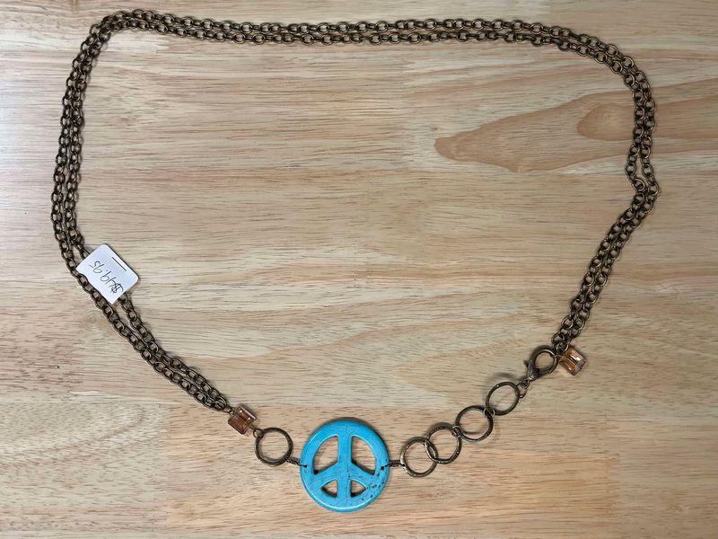 Double Chain Peace Sign Belt