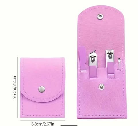 Nail Clipper set 4pc, Color: Purple