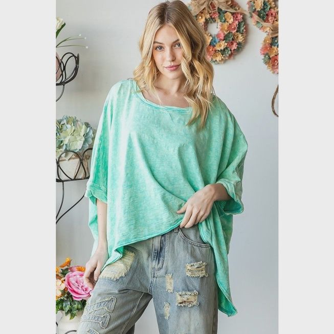 Mineral Washed Twisted Band Top