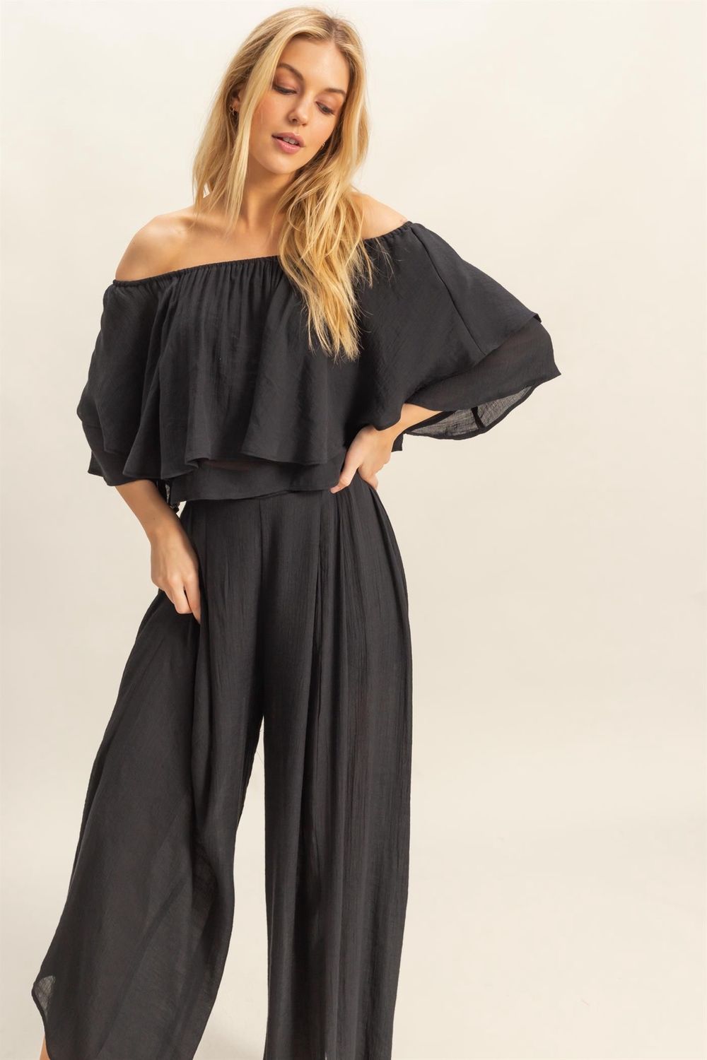 Off The Shoulder Blouse And Pant Set