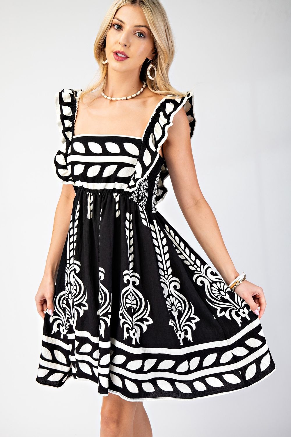 Printed Babydoll Dress