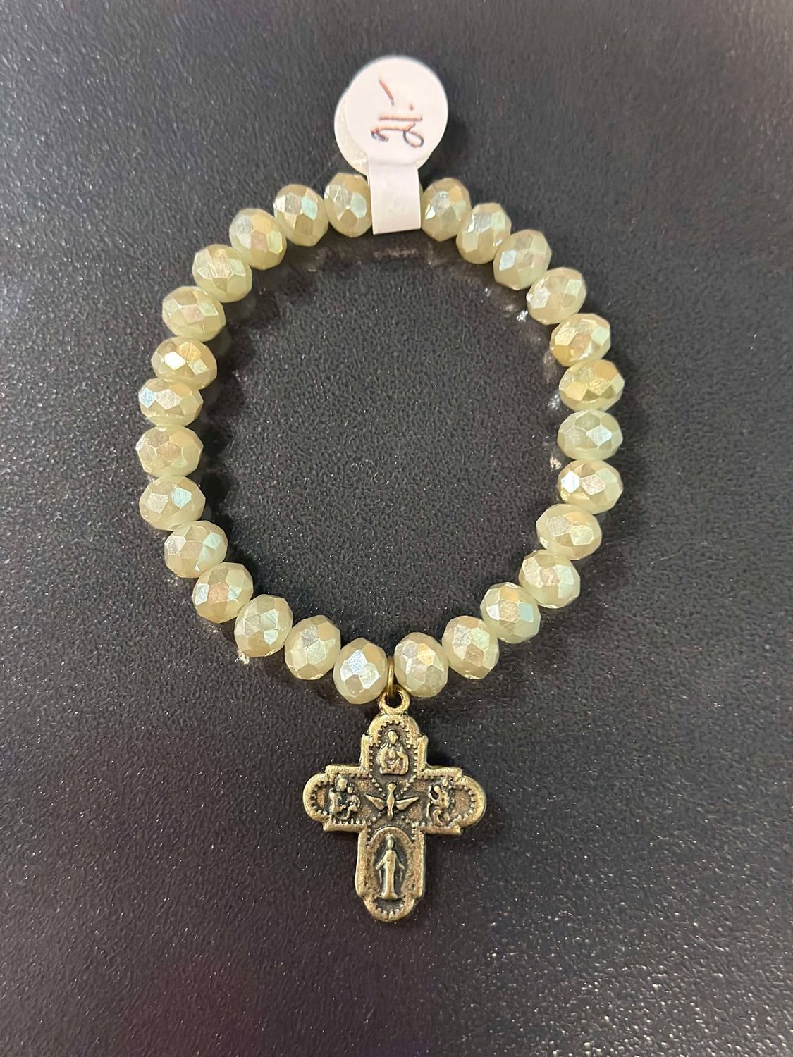 Light Bead Cross Bracelet
