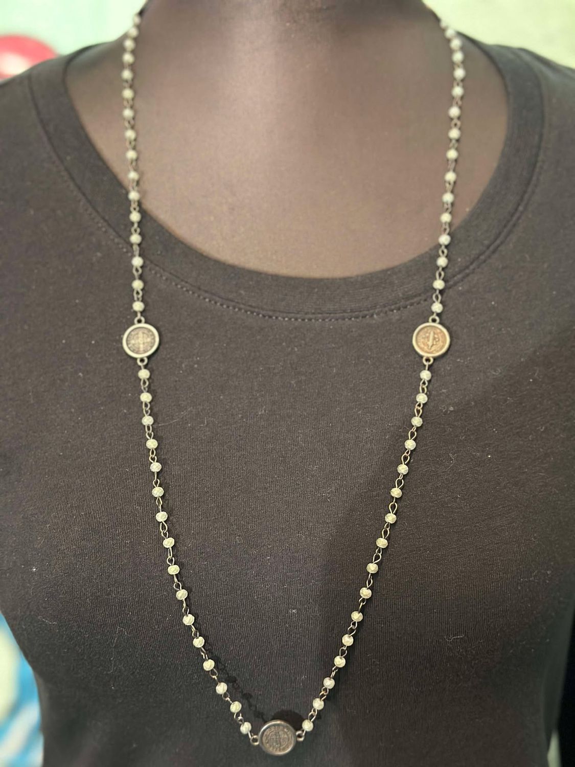 Melania Clara Antique Stone Necklace