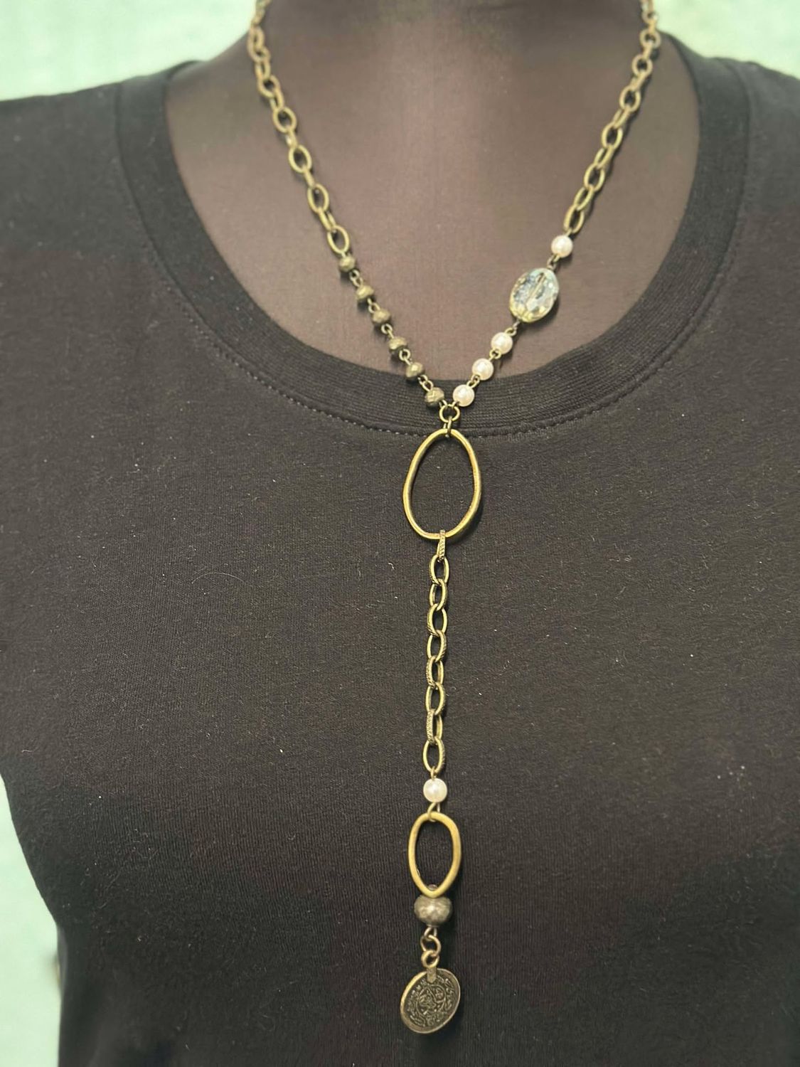 Medium Necklace with Small Coin Drop