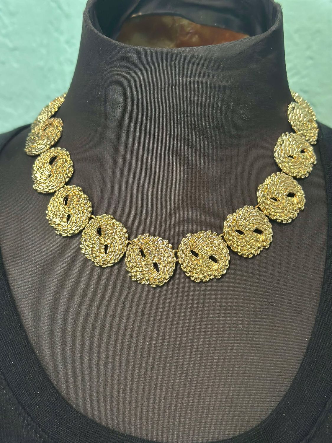 Short Gold Circle Necklace