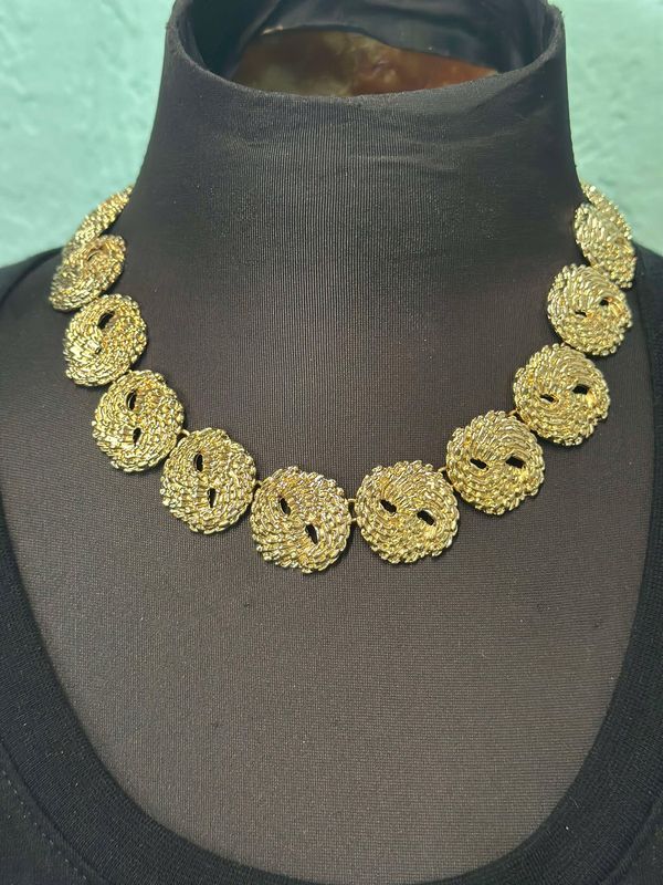 Short Gold Circle Necklace