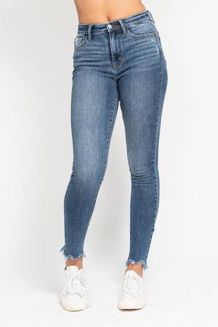 Skinny With Distroy And Shark Bit Hem