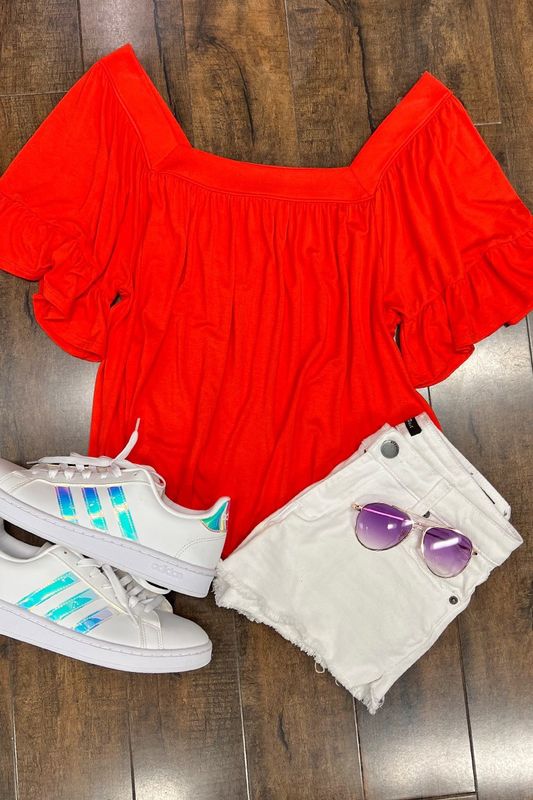 Solid Bell Sleeve Jersey Top