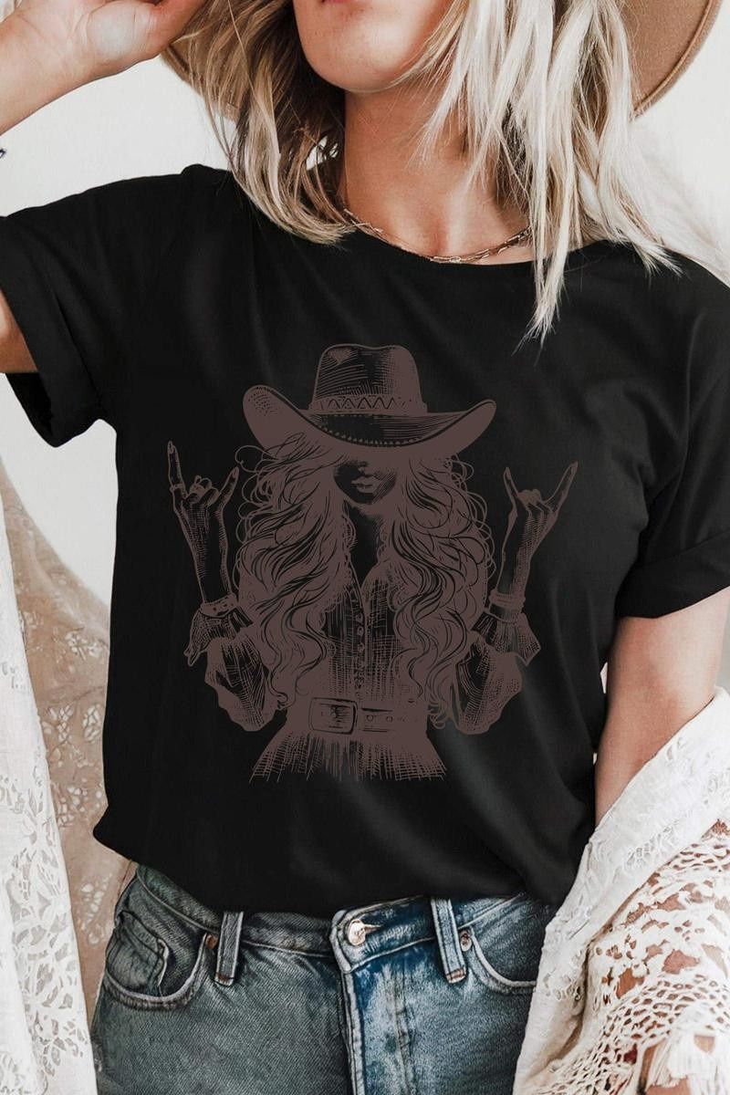 Cool Cowgirl Graphic Tee Shirt
