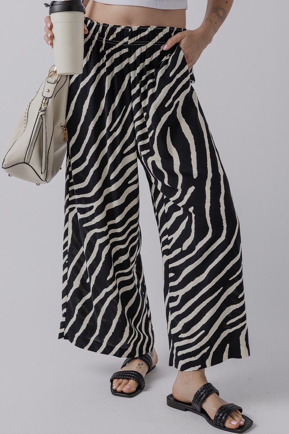 Zebra Print Loose Casual Trousers