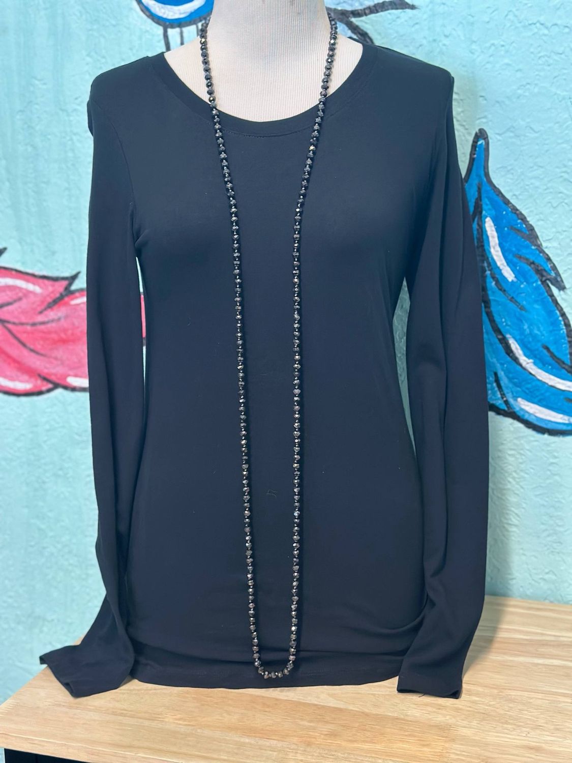 Long Black Beads