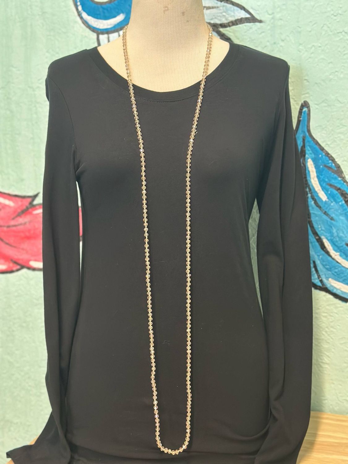 Long Clear Beaded