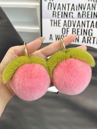 Cute Little Peach Car Keychain Bag Pendant Gift