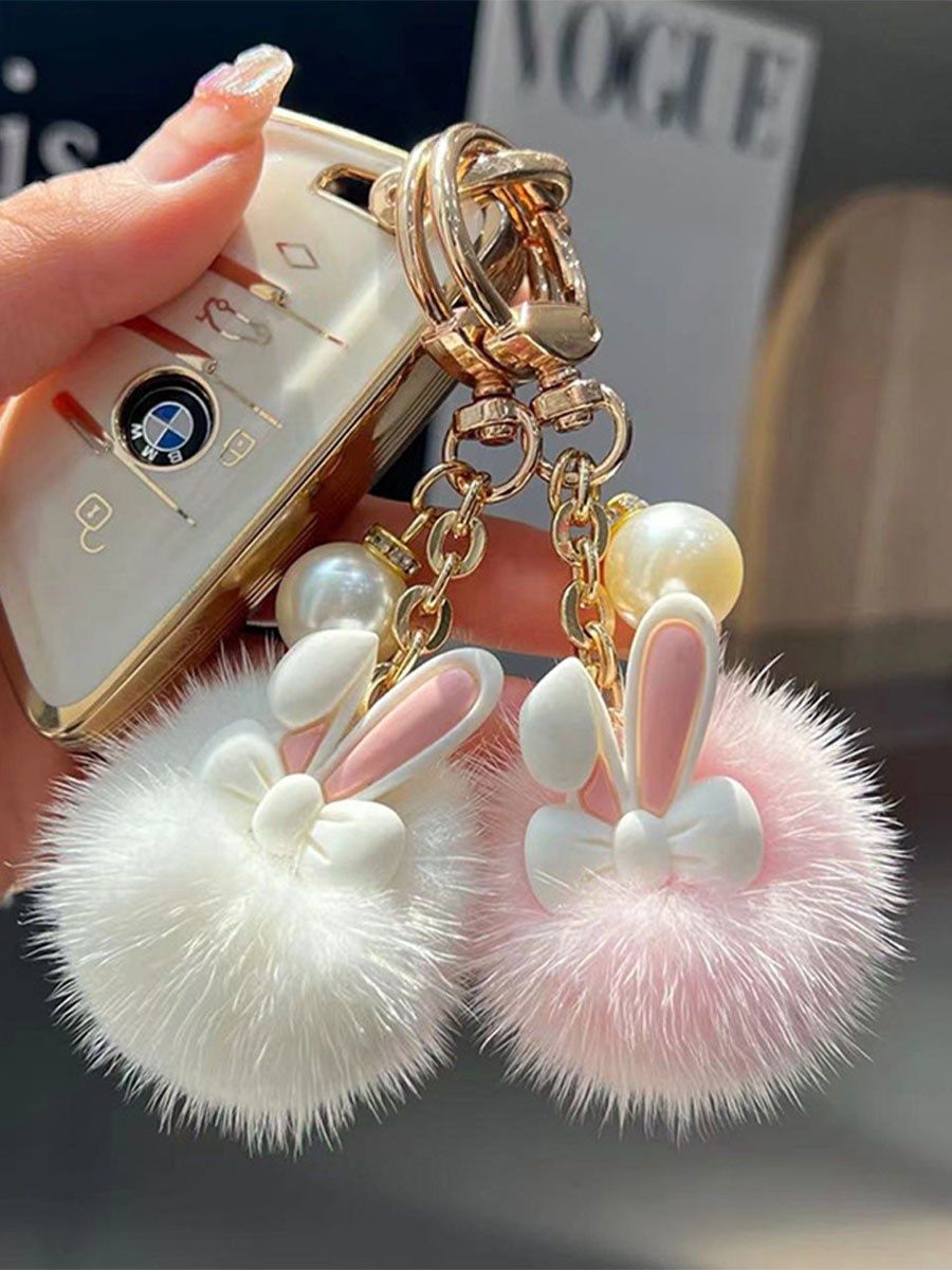 Cute Bunny Car Keychain Pendant Accessories