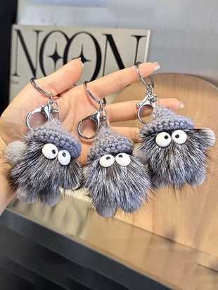 Cute Cartoon Briquettes Car Keychain Pendant