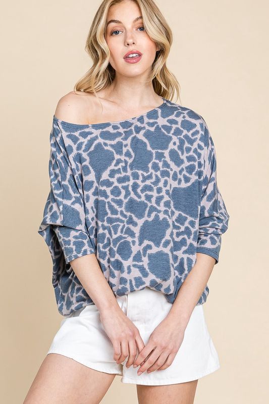 T/r Span Animal Printed Top