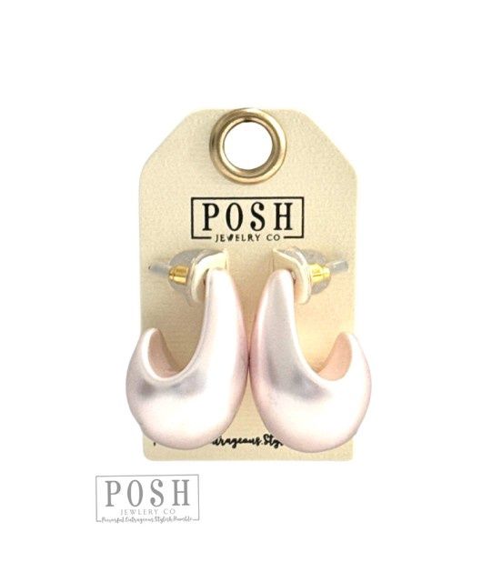 Matte Finish Post Earring, Color: Pink