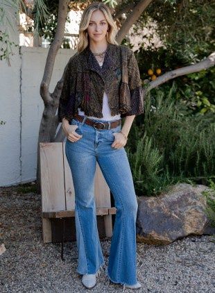 Boho Embroidered Lapel Crop Top