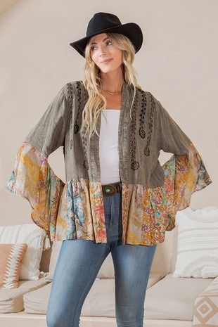 Vintage Boho Patchwork Shrug