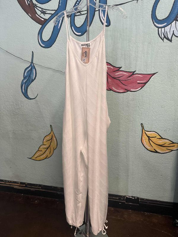 Loose Fit Textured Solid Knit Jumpsuit